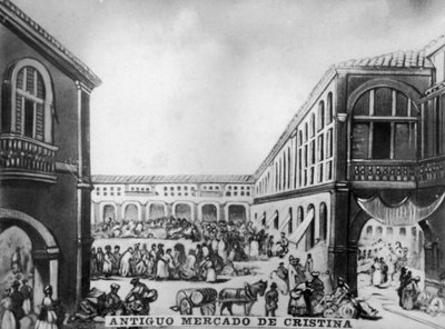 Der alte Markt von Cristina, 19. Jahrhundert, 1920er Jahre von Unbekannt