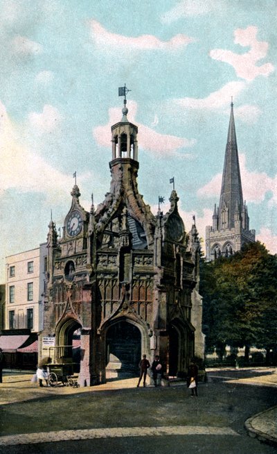 Das Kreuz und die Kathedrale, Chichester, West Sussex, frühes 20. Jahrhundert von Unbekannt