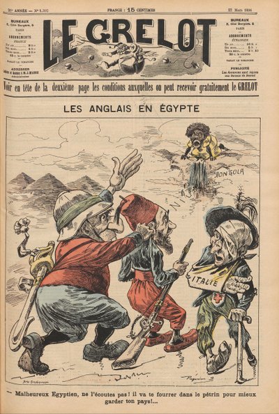 Die Engländer in Ägypten. Karikatur aus Le Grelot, 22. März 1896 von Unbekannt