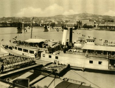Der Dampfer Franz Schubert auf der Donau, Linz, Oberösterreich, ca. 1935 von Unbekannt