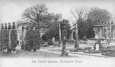 Die französischen Gärten, Chatsworth House, Derbyshire, Ende des 19. oder Anfang des 20. Jahrhunderts von Unbekannt