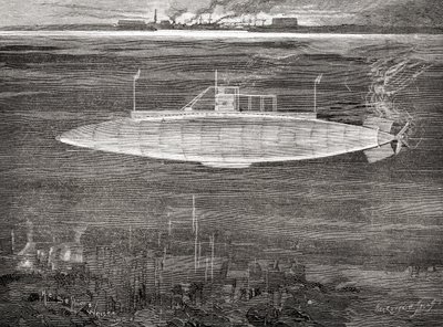 Das französische U-Boot Gustave Zédé, das 1900 vom Stapel lief von Unbekannt