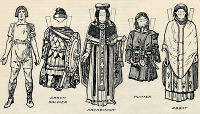 Die Galerie der britischen Kostüme: Die Kleidung der Dänen und späteren Angelsachsen, ca. 1934 von Unbekannt