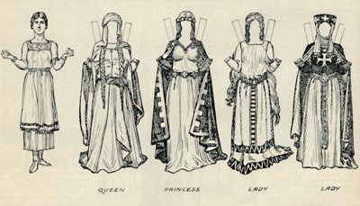 Die Galerie der britischen Kostüme: Kleidungsarten in der frühen Plantagenet-Zeit, ca. 1934 von Unbekannt