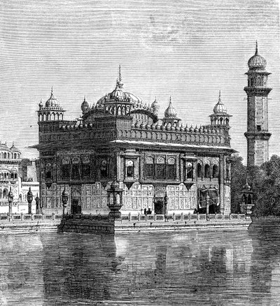 Der Goldene Tempel und der See der Unsterblichkeit in Amritsar, Indien, 1895 von Unbekannt