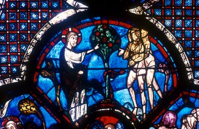 Das Fenster des barmherzigen Samariters, Kathedrale von Chartres, Frankreich, 13. Jahrhundert von Unbekannt