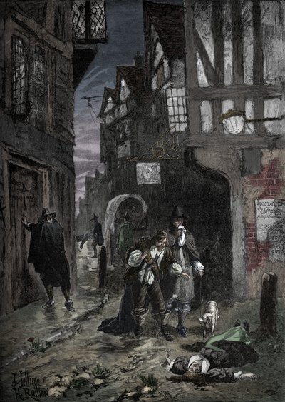 Die Große Pest: Szenen auf den Straßen Londons, 1665-1666, 1905 von Unbekannt