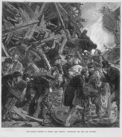 Das Unglück der Great Western Railway bei Thorpe in der Nähe von Norwich, 10. September 1874 von Unbekannt