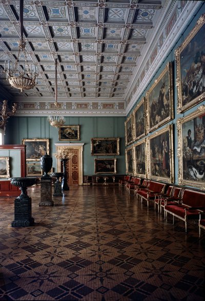 Die Halle der flämischen Gemälde in der Eremitage, 20. Jahrhundert von Unbekannt