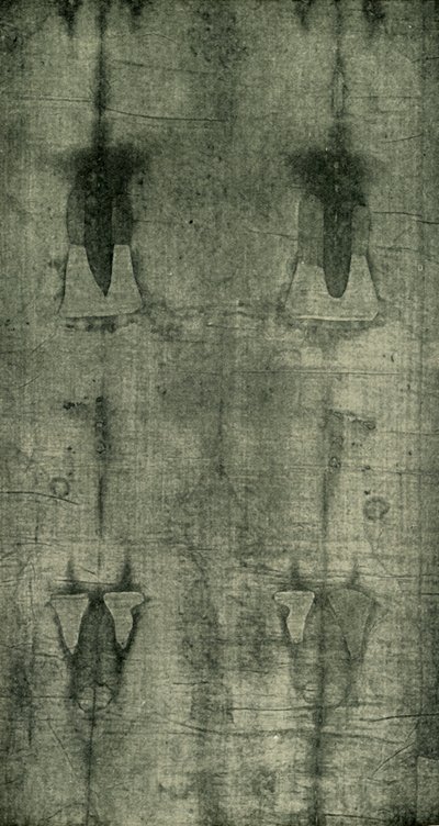 Das Heilige Grabtuch - Abdruck des Körpers von hinten gesehen, 1902 von Unbekannt