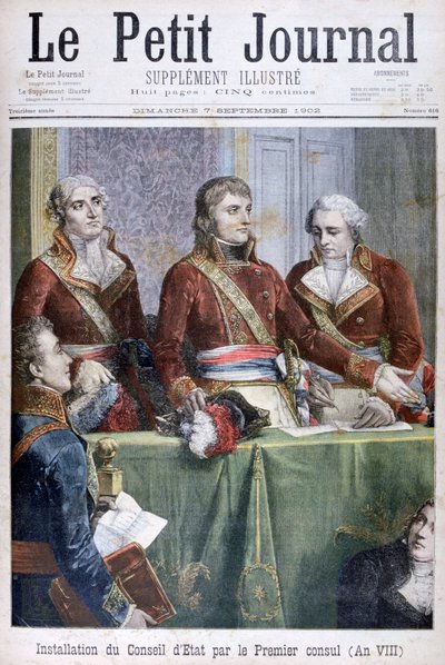Die Einsetzung des Staatsrates durch den Ersten Konsul Napoleon, 1799, 1902 von Unbekannt