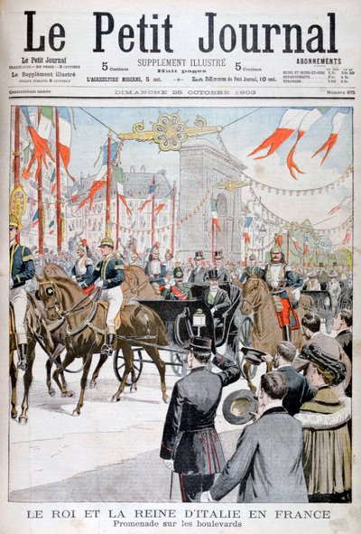 Der König und die Königin von Italien in Frankreich, 1903 von Unbekannt
