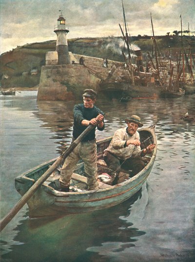 Der Leuchtturm Newlyn, Cornwall, 1893, um 1902 von Unbekannt