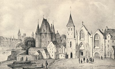 Das Maison du Lieutenant und die Kirche St. Landry im Jahr 1540, 1915 von Unbekannt