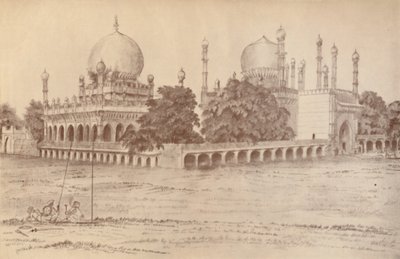 Das Mausoleum von Ibrahim Shah, König von Bijapur, in Bijapur, 1821 von Unbekannt
