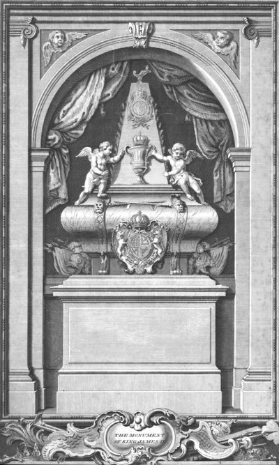 Das Denkmal von König James II. errichtet in Paris im Jahr 1703, ca. 1753 von Unbekannt