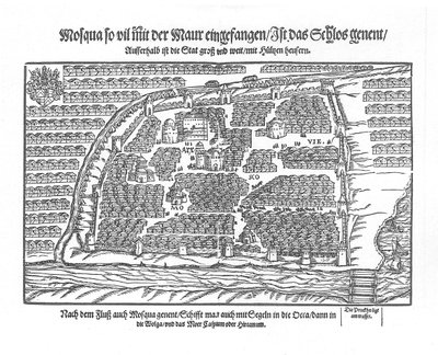 Die Moskauer Karte aus Moscouiter wunderbare Historien von Sigmund von Herberstein, 1567 von Unbekannt