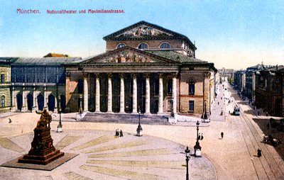Das Nationaltheater und die Maximilianstraße, München, Deutschland von Unbekannt