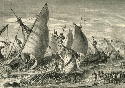 Die Seeschlacht im Hafen von Syrakus, 1890 von Unbekannt