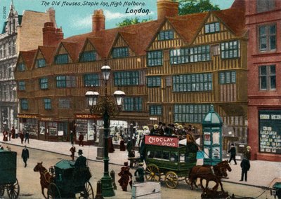 Die alten Häuser, Staple Inn, High Holborn, London, 1905 von Unbekannt