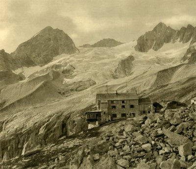 Die Plauener Hütte und der Gletscher, Zillergrund, Tirol, Österreich, ca. 1935 von Unbekannt