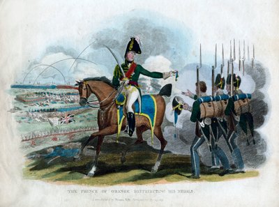 Der Prinz von Oranien verteilt seine Medaillen, 1815 von Unbekannt
