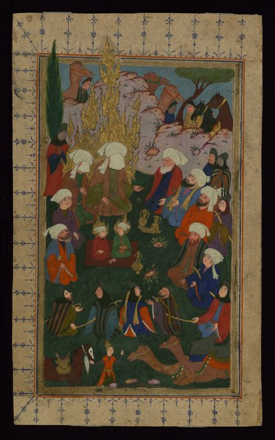Der Prophet Muhammad betet an der Kaaba von Unbekannt