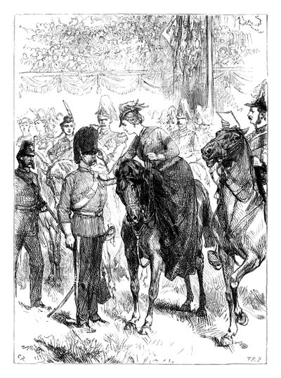 Die Königin verteilt die Victoria-Kreuze im Hyde Park, London von Unbekannt