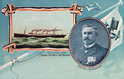 Die SS Kaiser Wilhelm der Große und Kapitän Otto Cuppers, ca. 1905 von Unbekannt