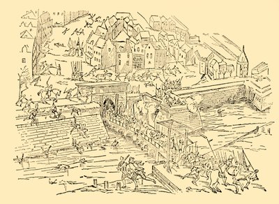 Die Spanier erobern Antwerpen in ihrem langen Kampf mit den Niederländern, 1576, um 1930 von Unbekannt