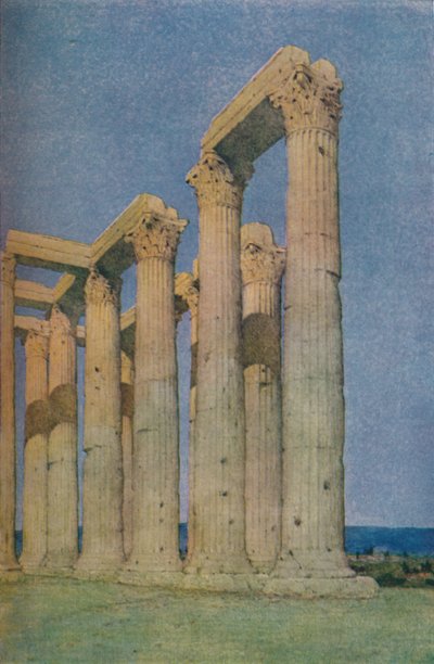 Der Tempel des Olympischen Zeus in Athen, 1913 von Unbekannt