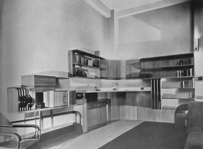 Die Wohnung von Ben Herzberg, New York. Entworfen von Howe und Lescaze, 1933 von Unbekannt