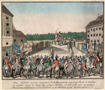 Die Krönung von Kaiser Leopold II. zum König von Ungarn in Pressburg am 15. November 1790 von Unbekannt