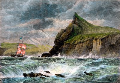 Der Eingang zum Hafen von Fowey, Cornwall, 19. Jahrhundert von Unbekannt