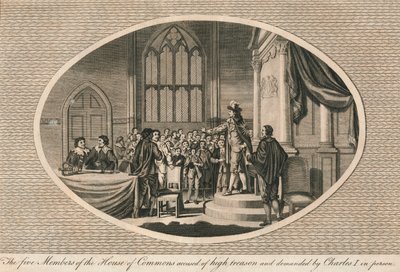 Die fünf Mitglieder des Unterhauses, die des Hochverrats beschuldigt wurden, 1642-1793 von Unbekannt