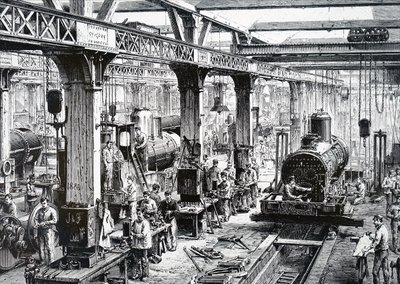 Die Fertigungshalle der Société Alsacienne de Constructions Mécaniques von Unbekannt