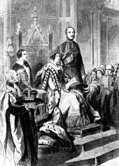 Die Eröffnung des Parlaments durch Königin Victoria, 1856 um 1905 von Unbekannt