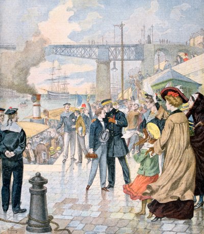 Die Rückkehr des Schiffes Borda und Einschiffung des Schiffes Fistots, Brest, Frankreich, 1902 von Unbekannt