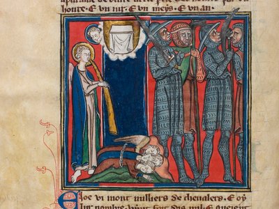 Der sechste Engel blies seine Trompete... Miniatur aus: Apokalypse des heiligen Johannes, ca. 1320 von Unbekannt