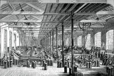 Der Spinnraum in den Shadwell-Seilwerken, ca. 1880 von Unbekannt