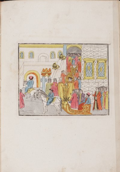 Die Hochzeitszeremonie von Zar Michail Feodorowitsch und Jewdokija Lukjanowna, 1810 von Unbekannt