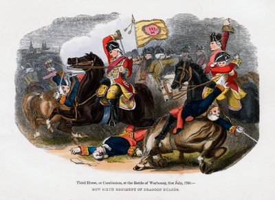 Dritte Kavallerie oder Karabiniers in der Schlacht bei Warburg, 31. Juli 1760 von Unbekannt