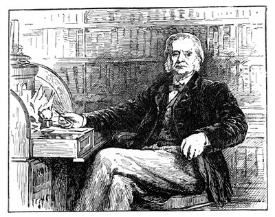 Thomas Henry Huxley, britischer Biologe, an seinem Schreibtisch, ca. 1880 von Unbekannt