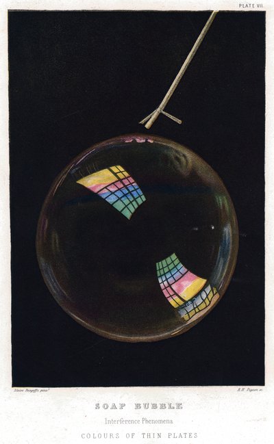 Thomas Young 1773-1829, Dünne Filme illustriert durch Seifenblase, 1872 von Unbekannt