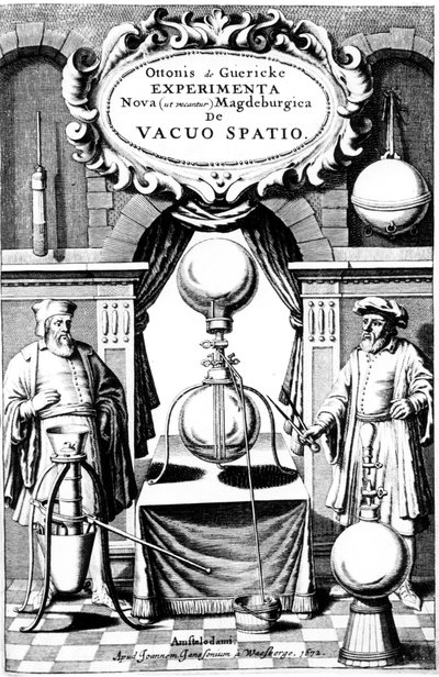 Titelseite von Experimenta Nova, ut vocant, Magdeburgica, de vacuo Spatio, Amsterdam, 1672 von Unbekannt
