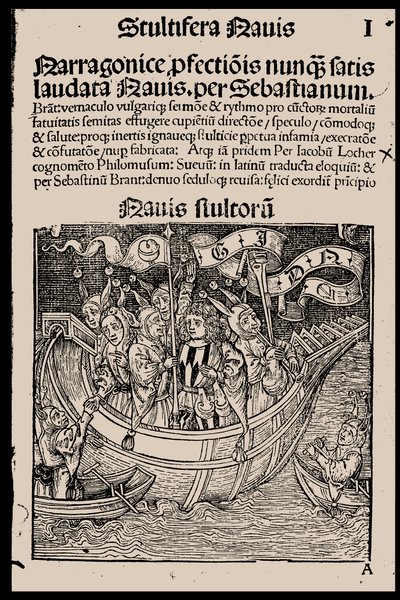 Titelseite des Buches Narrenschiff von Sebastian Brant, 1497 von Unbekannt