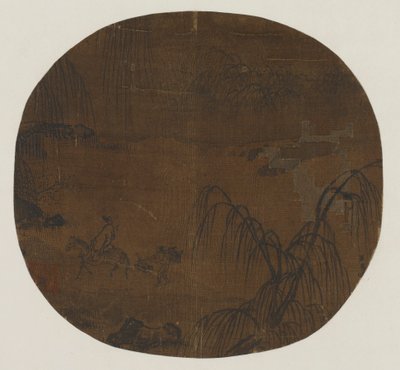 Reisende unter Weidenbäumen, Yuan- oder Ming-Dynastie, 1279-1644 von Unbekannt