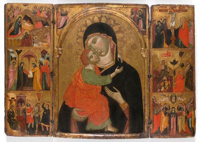 Triptychon der Jungfrau und des Kindes mit Szenen aus dem Leben Christi von Unbekannt