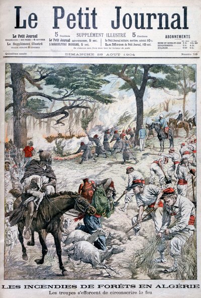 Truppen versuchen, einen Waldbrand einzudämmen, Algerien, 1904 von Unbekannt