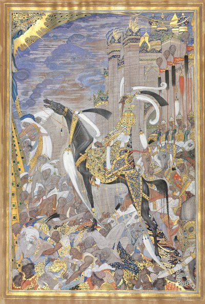 Siegreiche Armee betritt die Stadt nach Belagerung, 1700er-1800er von Unbekannt